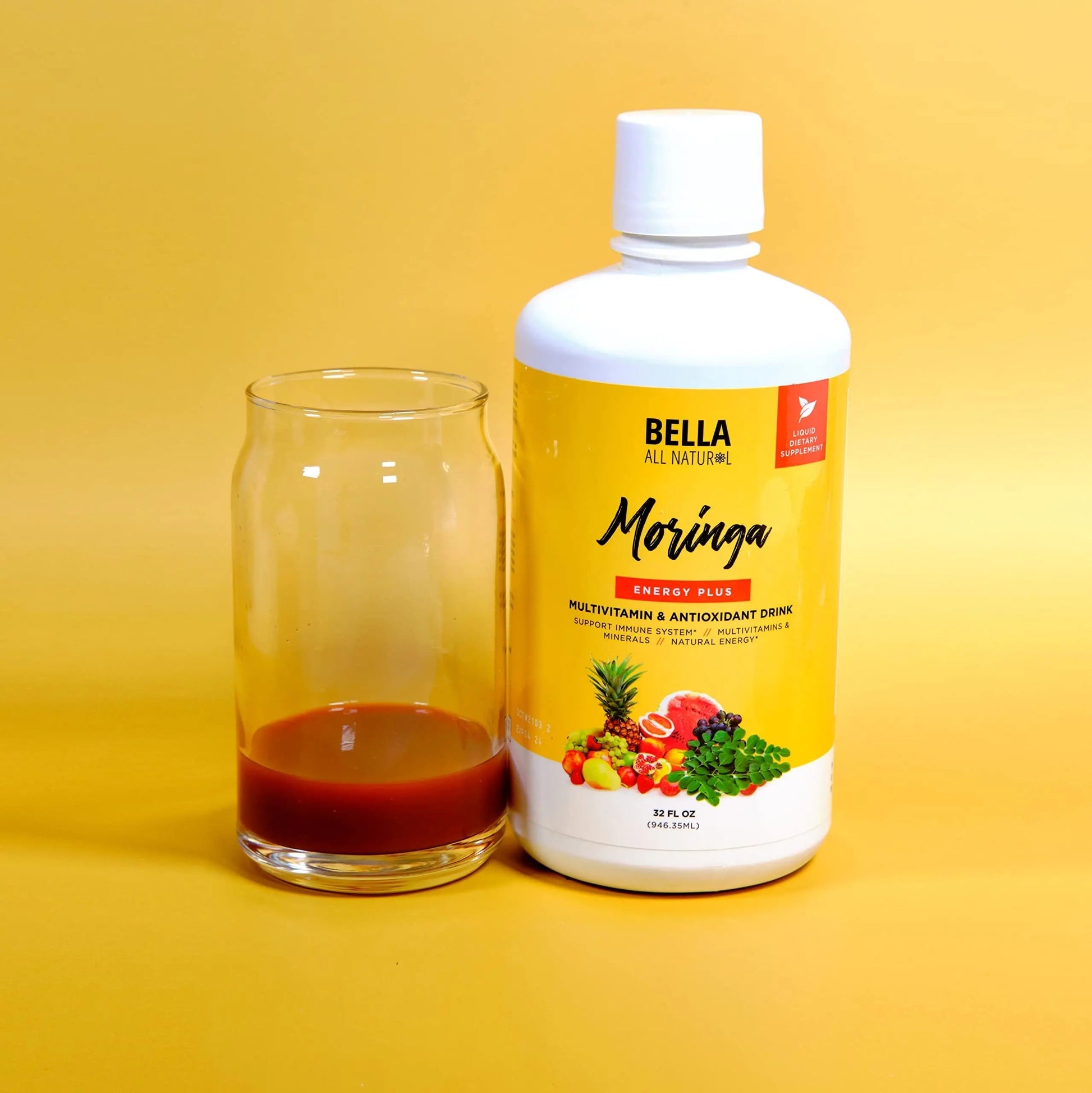 Bella All Natural Moringa Juice Energy Plus - Multivitamin and Antioxidant Drink - 32oz Bella All Natural