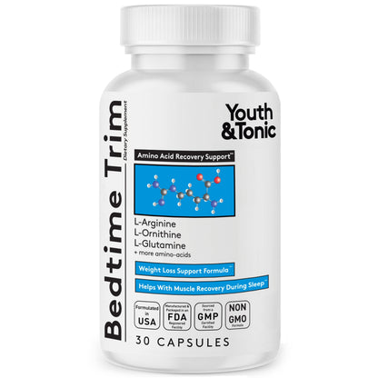 Youth & Tonic PM Bedtime Trim for Lean Appearance & Muscle Definition Support – Nighttime Amino Acids Supplement for Overnight Recovery, Men & Women, 30 Capsules Youth & TonicBuy Supplements Australia