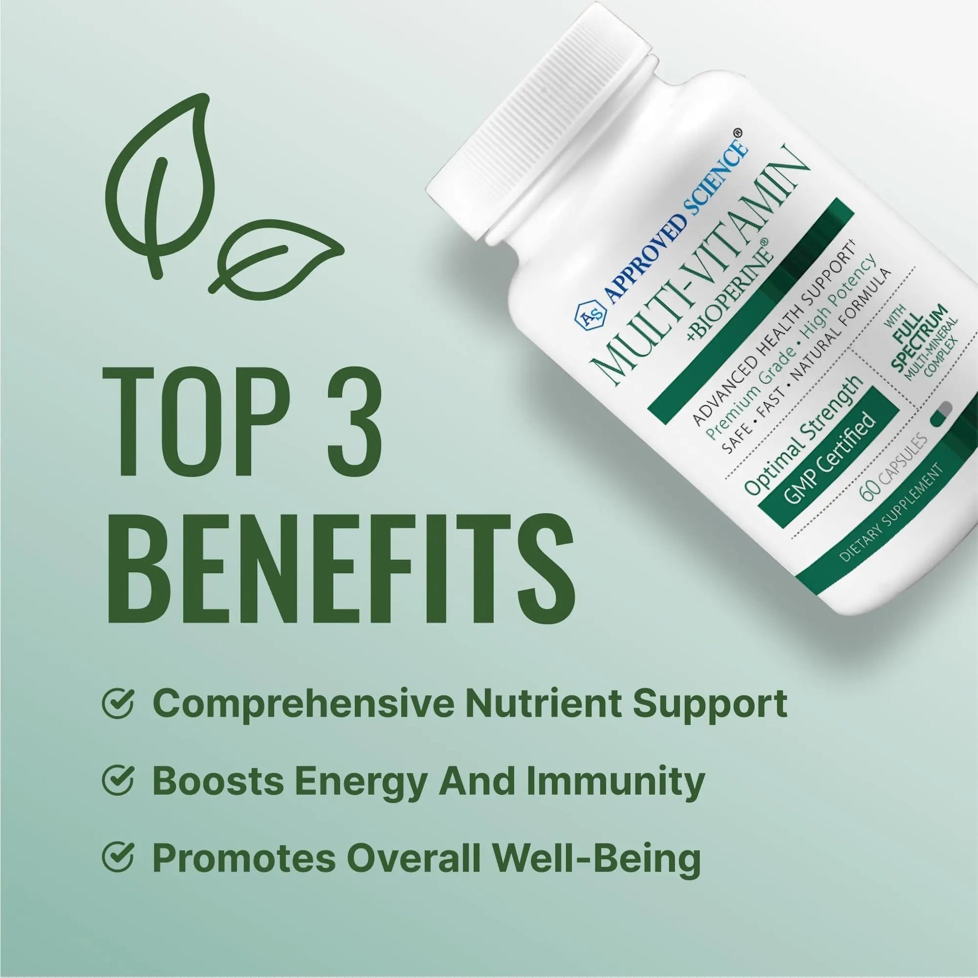 Approved Science Multi-Vitamin - with Full-Spectrum B-Vitamins, Green Tea, Lutein, Lycopene, Zeaxanthin, BioPerine Approved Science