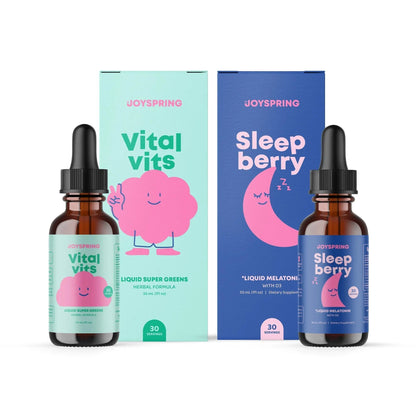 JoySpring Multivitamin & SleepBerry Bundle | Kids Vitamins & Minerals Naturally Sourced, Non-GMO, Non-Alcoholic Liquid Formula, Immunity Health Support | JoySpringBuy Supplements Australia