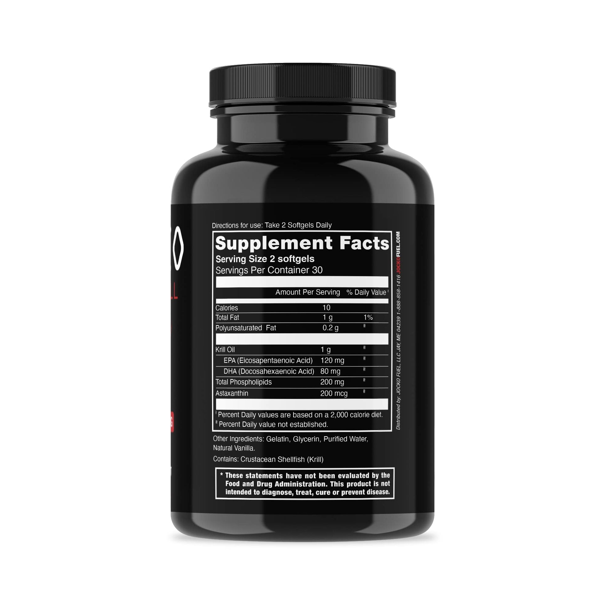 Jocko Fuel Antarctic Krill Oil Omega 3 Fatty Acid Supplements DHA & EPA - 1000mg Softgels - Supports Joints, Mobility & Mental Function (60 Softgels) Jocko FuelBuy Supplements Australia
