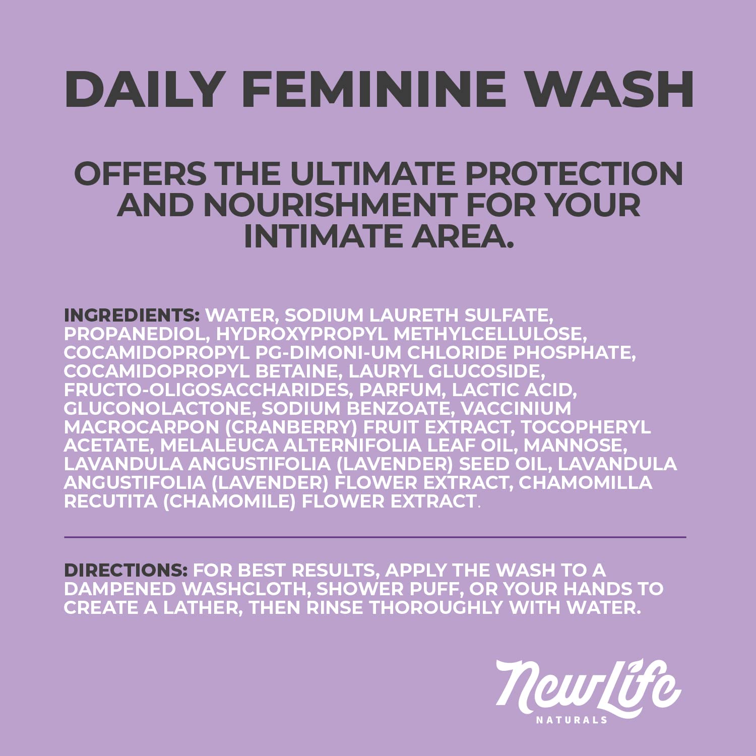 NewLife Naturals Daily Feminine Wash for pH Balance and Odor Control for Feminine Hygiene Intimate Wash NewLife NaturalsBuy Supplements Australia