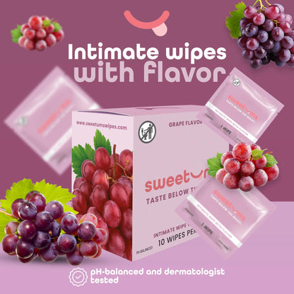 Sweetums Feminine Wipes For Women, Individually Wrapped - pH Balanced Flavored Intimate Wipes SweetumsBuy Supplements Australia