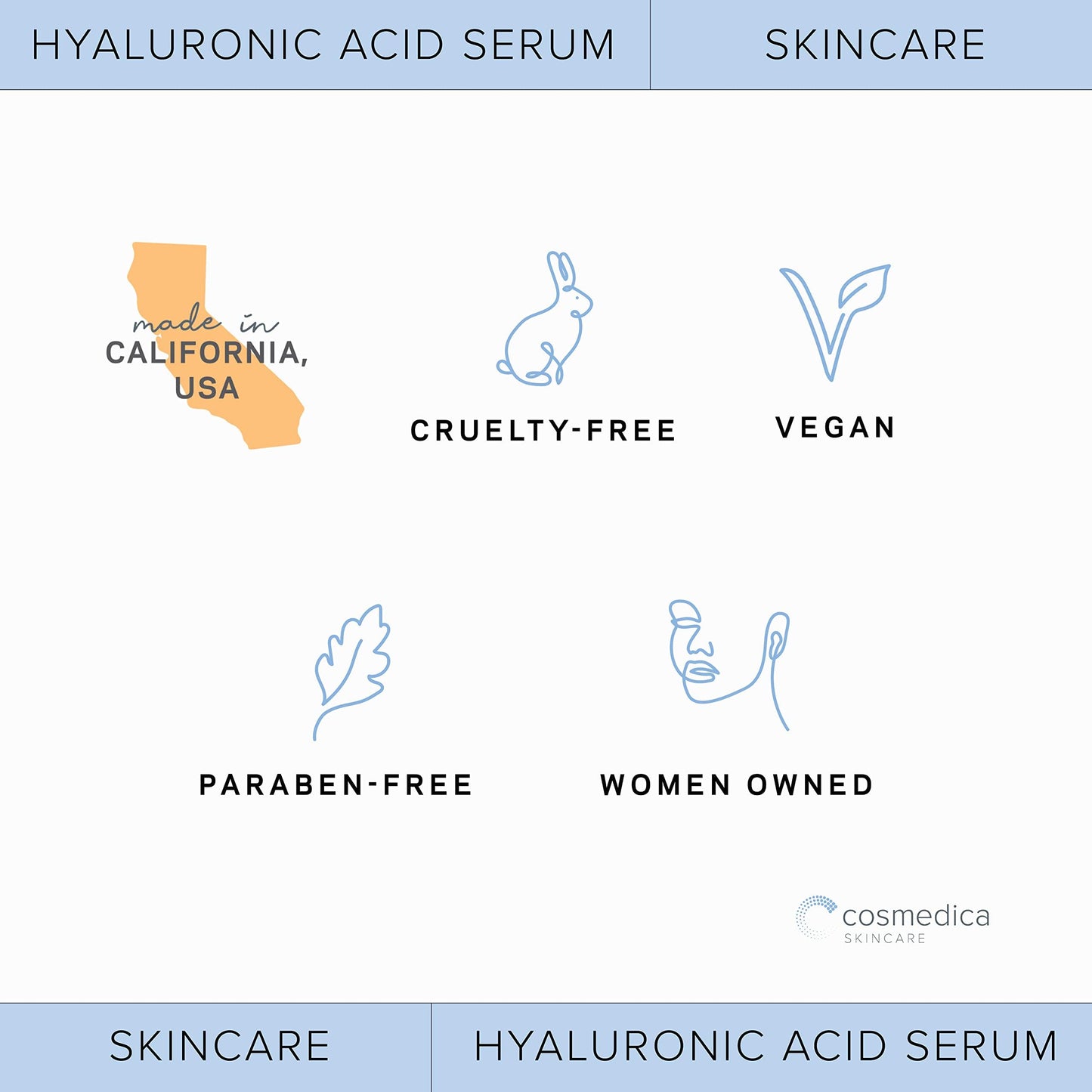 Hyaluronic Acid Serum for Skin 100% Pure Anti Aging Serum Intense Hydration Cosmedica SkincareBuy Supplements Australia