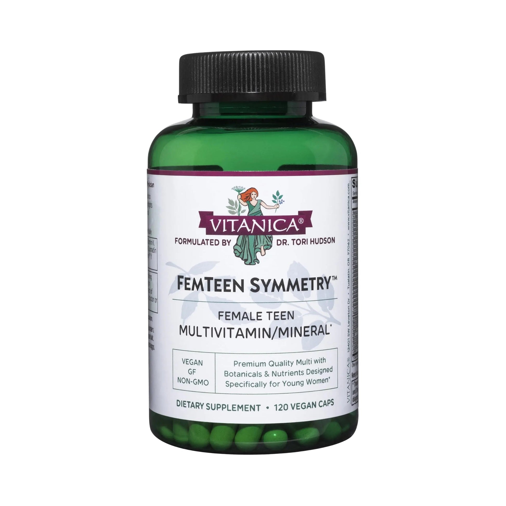 Vitanica FemTeen Symmetry, Vitamins for Teens Daily Multivitamin, Vegan, 120 Capsules VitanicaBuy Supplements Australia