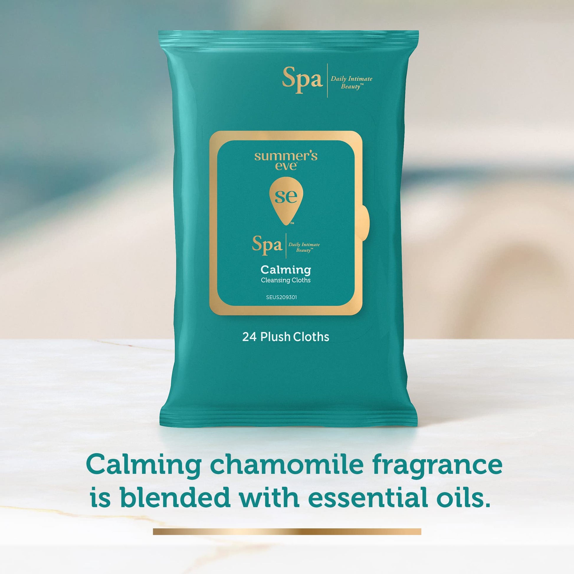 Summer's Eve Spa Calming Chamomile Feminine Wipes, 100% Plant Based*, pH balanced Plush Cloths Summer's EveBuy Supplements Australia