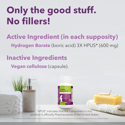 Intimate Rose Boric Acid Suppositories - Manages Odor - Promote pH Balance for Women Vaginal Intimate RoseBuy Supplements Australia