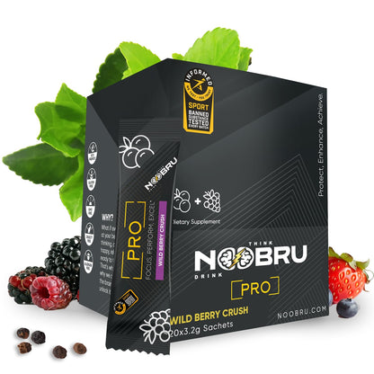 Noobru™ Pro - Brain & Nootropic Supplement for Cognitive Performance, Mental Clarity, and Focus - Precision-Formulated Drink with 17 Research-Backed Ingredients - 20 Servings NoobruBuy Supplements Australia