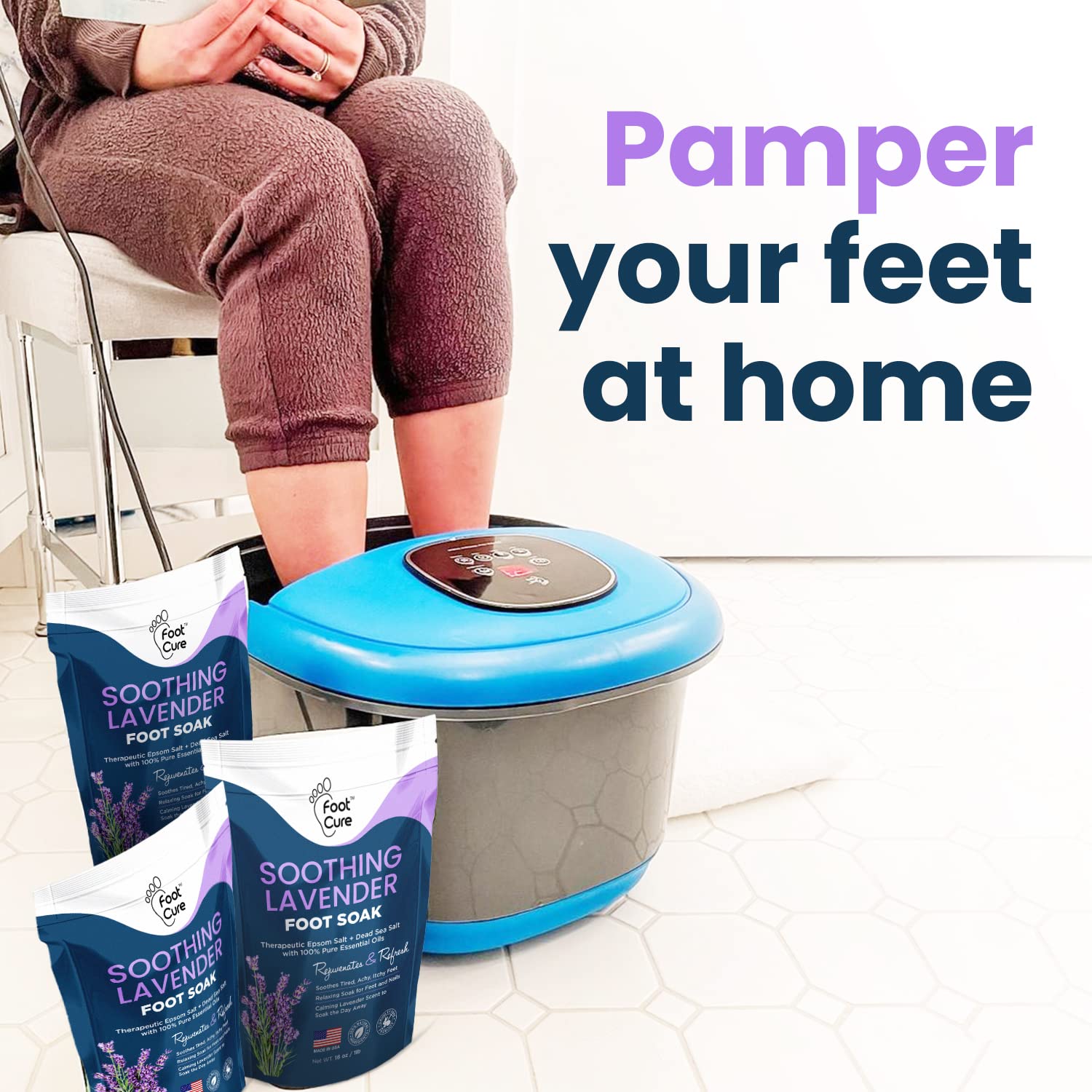 Soothing Lavender Foot Soak with Epsom Salt - Best Toenail Treatment, & Softens Calluses FOOT CUREBuy Supplements Australia