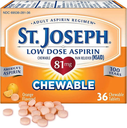 St. Joseph St. Joseph Aspirin Chewable Orange, Orange 36 tabs 81 mg(Pack of 3) St. JosephBuy Supplements Australia