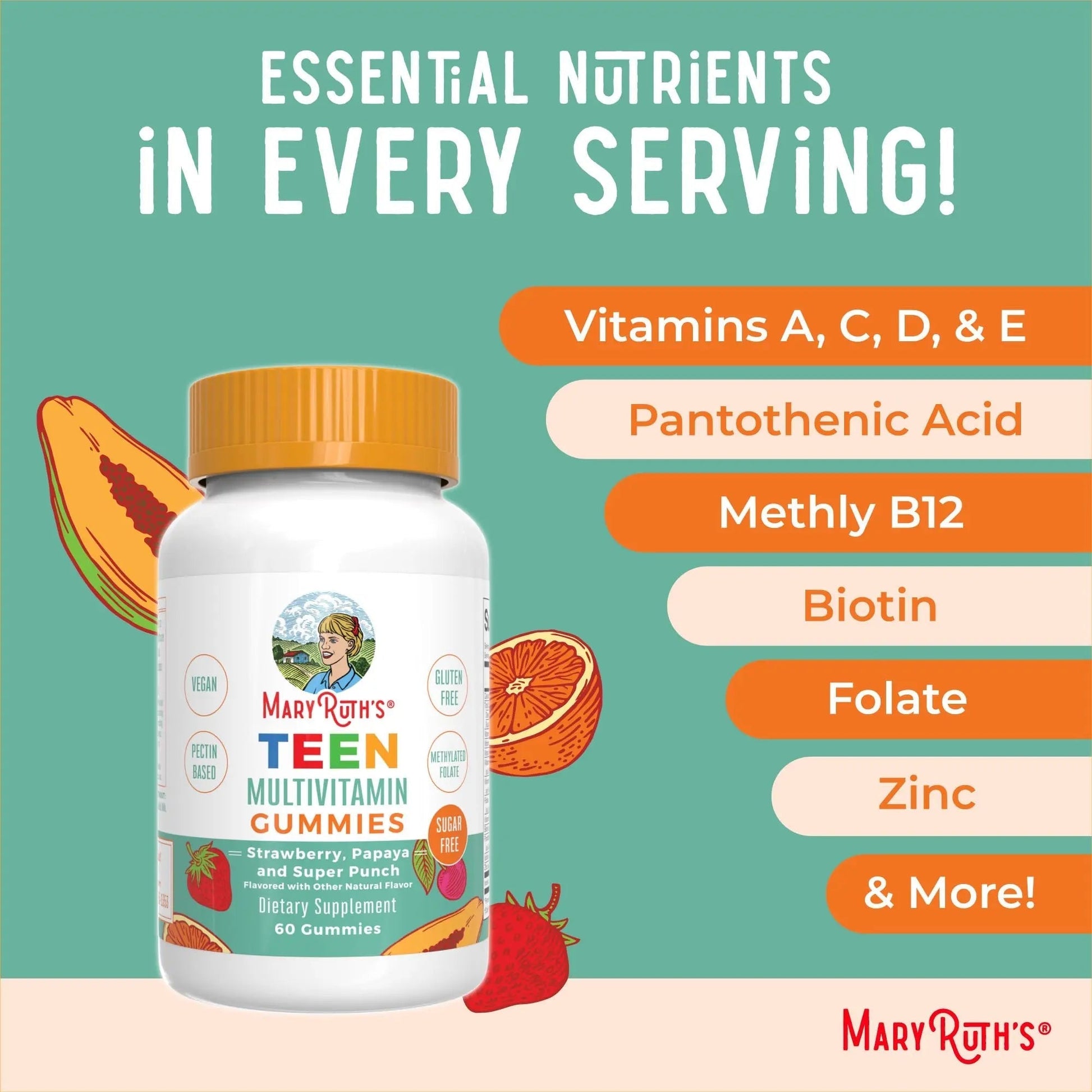 MaryRuth Organics Multivitamin for Teens | Teen Multivitamin Multimineral Gummies with Vitamin B, C, D and E, Biotin, Zinc MaryRuth OrganicsBuy Supplements Australia
