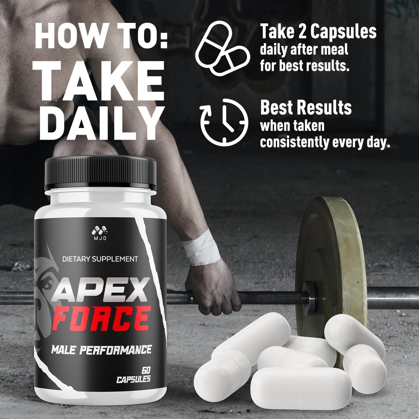 Apex Force Capsules, Official ApexForce Supplement Pills with All Natural Ingredients, Apex Force Maximum Strength Support with Premium Vitamins for Advanced Health & Overall Wellness (60 Capsules) MJOBuy Supplements Australia