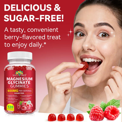 120 Count Magnesium Glycinate Gummies with L-Threonate（600mg Per Serving）,High Absorption Sugar Free Magnesium Potassium Supplement for Relaxation, Stress Relief, and Sleep Support for Adults & Kids WOJBALMNBuy Supplements Australia