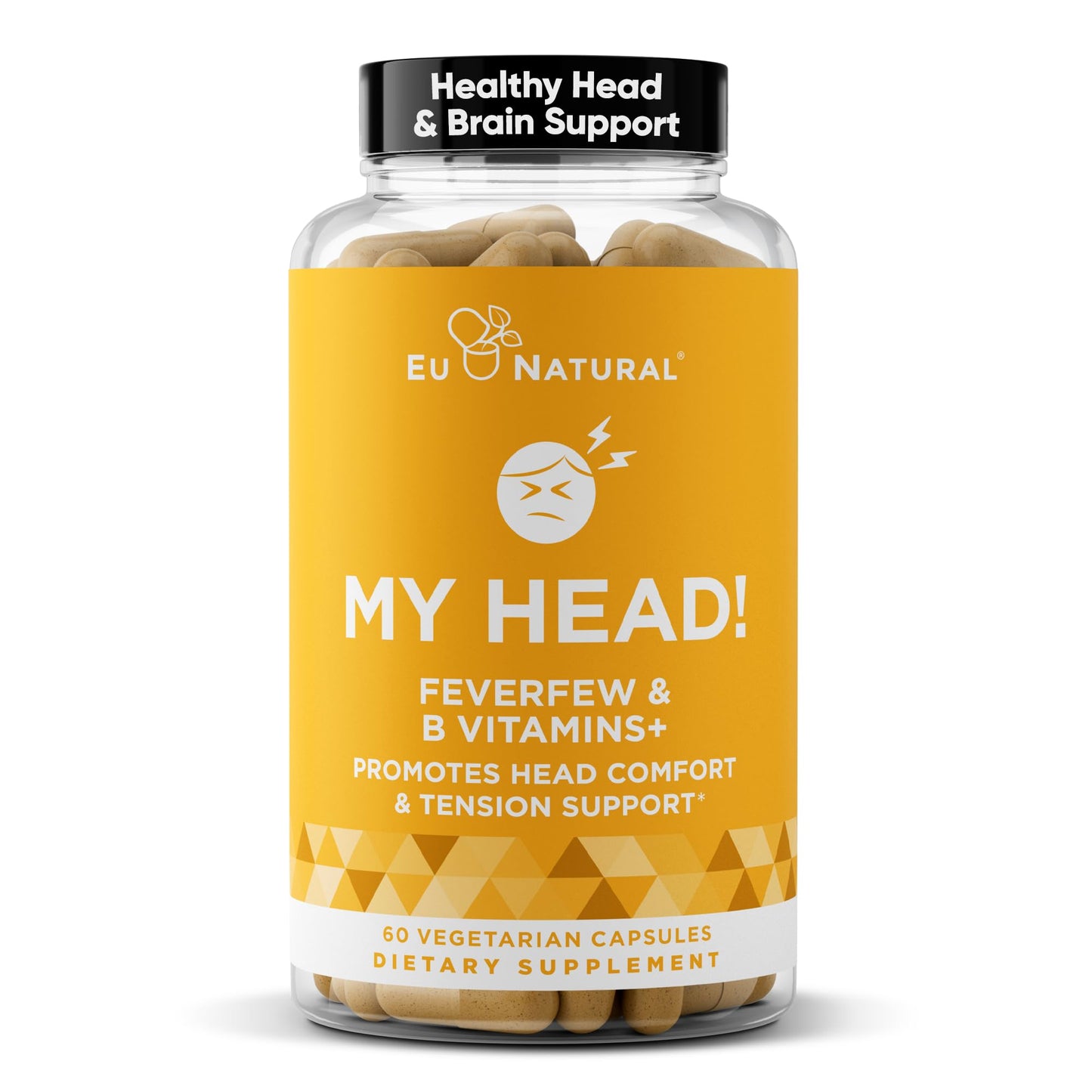 My Head! Headache Vitamins – Sensitivity, Tension, Comfort, Healthy Head Function for A Clear Mind – Fast acting Magnesium, Feverfew, Boswellia, Vitamin D, Ginger, & More – 60 Soft Capsules Eu NaturalBuy Supplements Australia