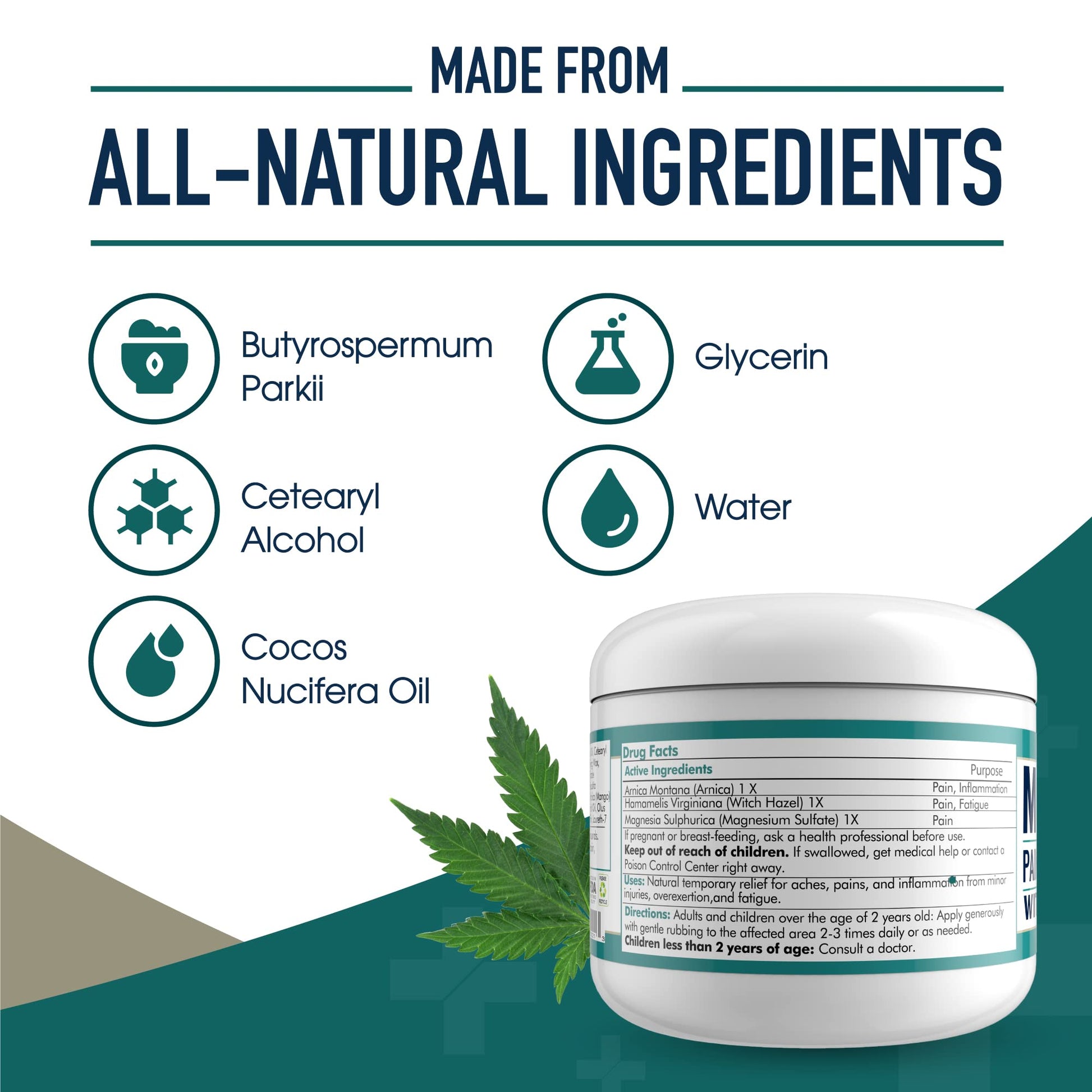 MARS WELLNESS MG+ Hemp Pain Cream (4 oz) - Maximum Strength Arnica & Magnesium Cream for Sore Legs, Joints & Muscle Cramps - Unisex Adults MARS WELLNESSBuy Supplements Australia