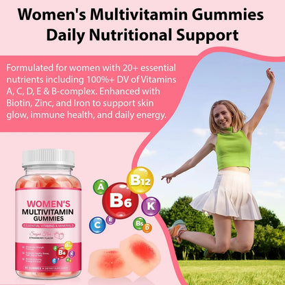Women's Multivitamin Gummy, Vitamins A, C, D, E, K, B6, and B12 Womens Daily Multivitamin Gummy for Hair,Skin & Nails, Immune Energy Frovetani