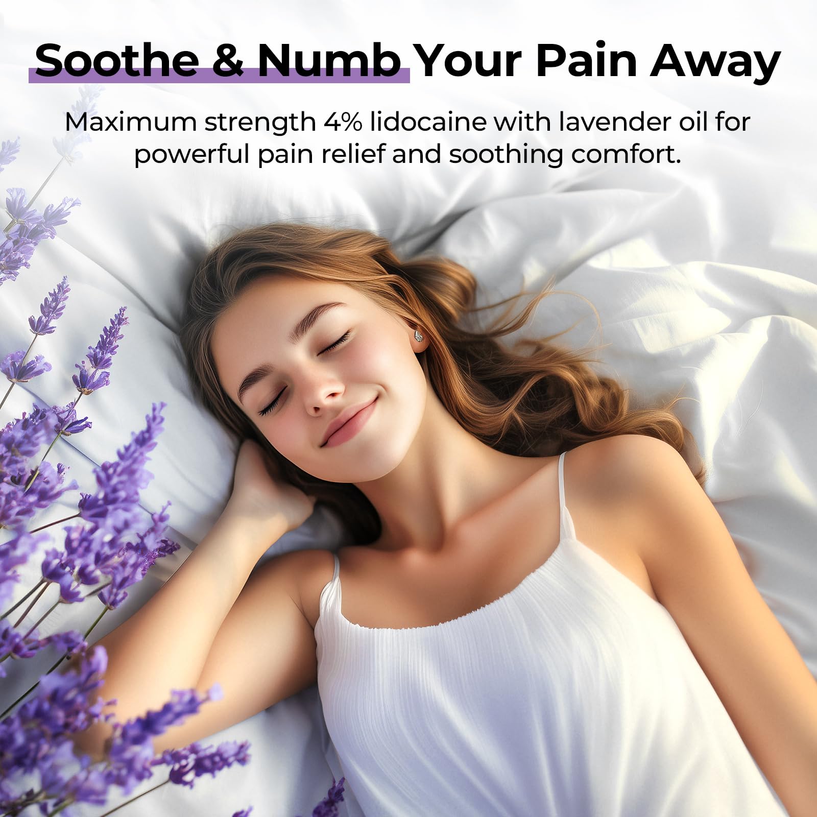 AUVON Max Strength Lidocaine Pain Relief Roll-On with Lavender Essential Oil, No Mess Applicator, Quick Absorbing to Numb & Soothe Pain Relief for Knees, Shoulders, 2.5 Oz, 2 Packs AUVONBuy Supplements Australia