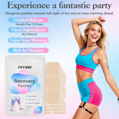 FUTHRI Recovery Patch 24 Pack: Wake Up Refreshed with Natural Ingredients - Waterproof & Skin-Friendly - Pre-Drink Patch for Festivals & Nights Out FUTHRIBuy Supplements Australia