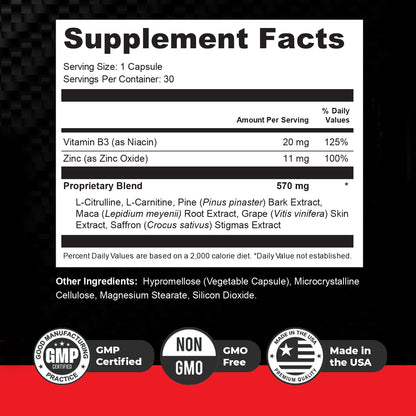 Orby EreForce – Natural Daily Wellness Supplement with L-Citrulline, L-Carnitine & Maca Root – 100% Natural, Non-GMO, GMP Certified, Made in USA – 30 Capsules, 1 Month Supply OrbyBuy Supplements Australia