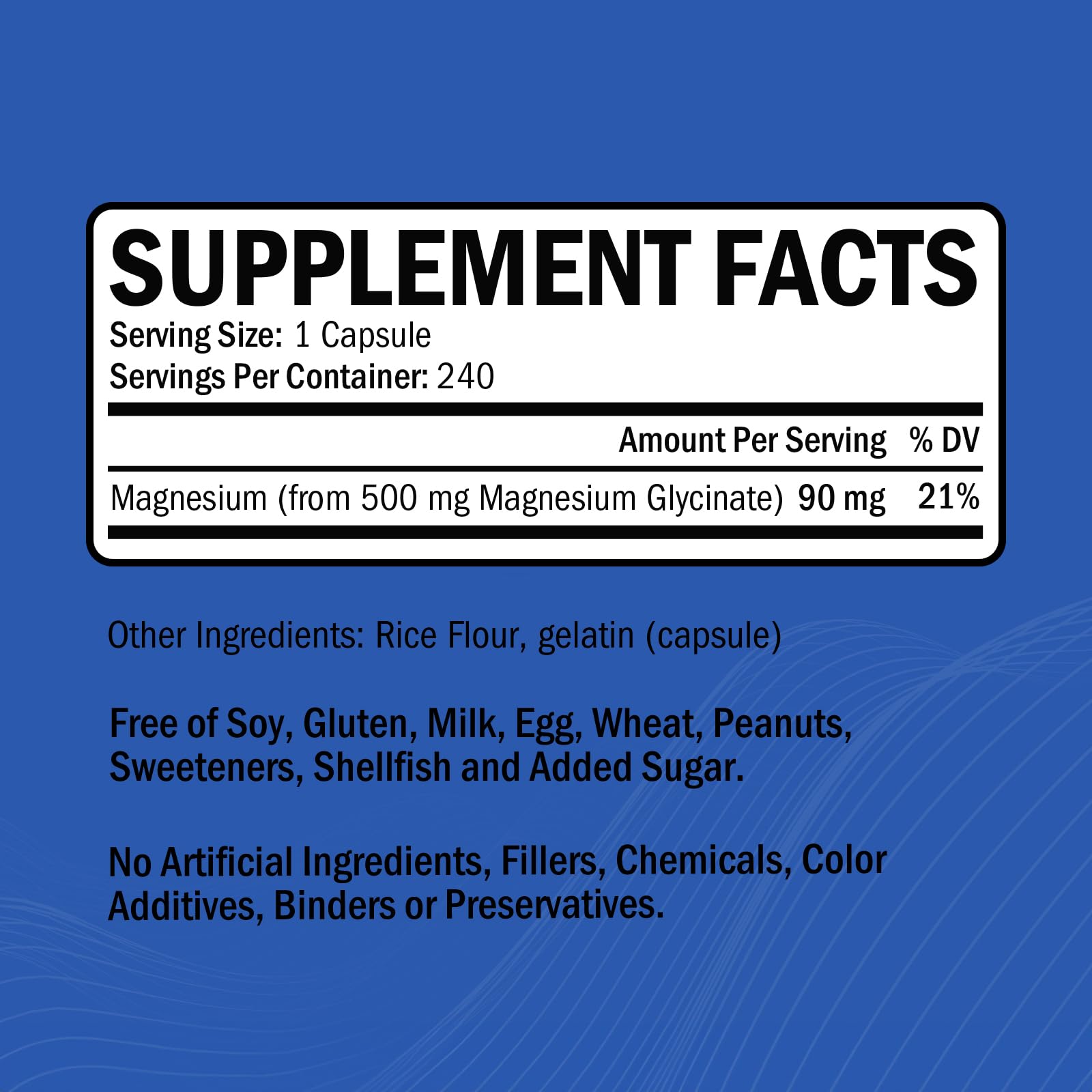 Magnesium Glycinate - High Absorption Magnesium Supplement 500mg Per Serving for Stress Relief, Sleep, Heart and Bone Health, Nerve Support - Non-GMO, Gluten-Free, Gentle on Stomach, 240 Capsules GOODBIOBuy Supplements Australia