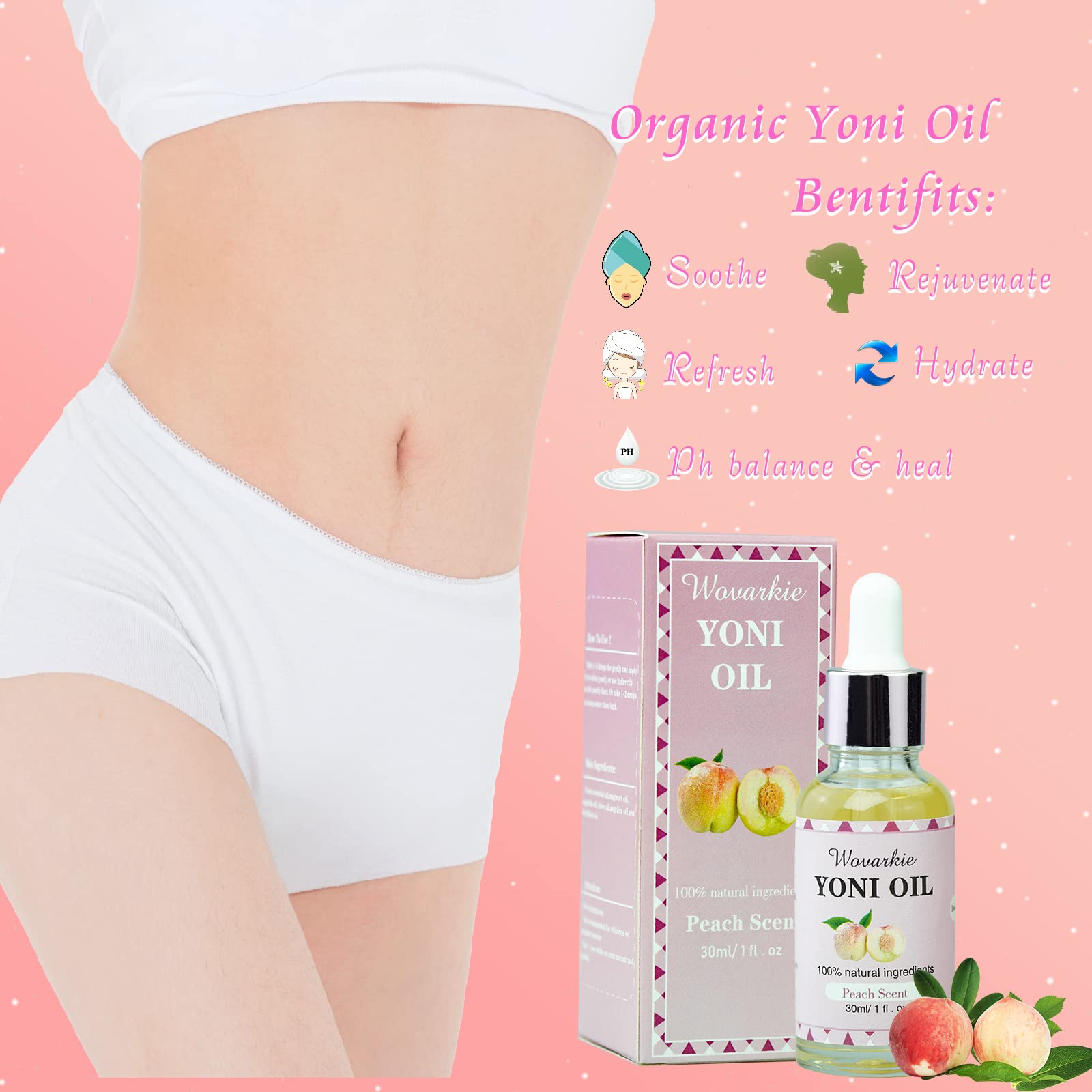 2 Packs Yoni Oil for Women, 1 fl oz/30 ml Feminine Oil Intimate Deodorant for Women, Eliminates Odor WovarkieBuy Supplements Australia