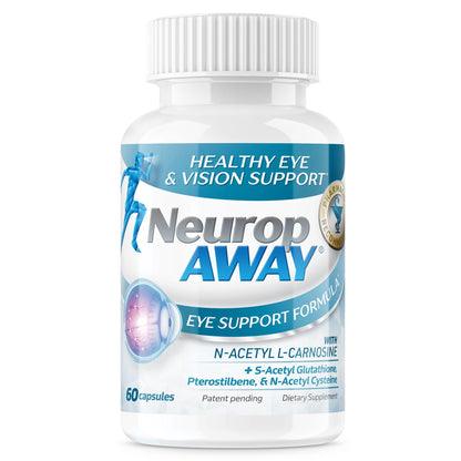 NeuropAWAY Eye Support Supplement 60CT with Lutein N-Acetyl L-Carnosine S-Acetyl Glutathione N-Acetyl Cystiene Pterostilbene Lycopene Zeaxanthin to Support Healthy Vision, Helps Blurry and Dry Eyes NeuropAWAYBuy Supplements Australia