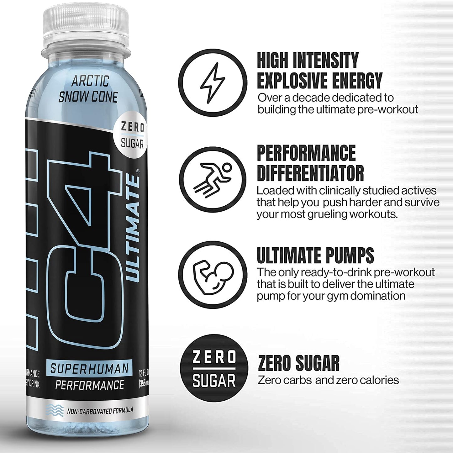 C4 Ultimate Non-Carbonated Zero Sugar Energy Drink, Pre Workout Drink + Beta Alanine CellucorBuy Supplements Australia