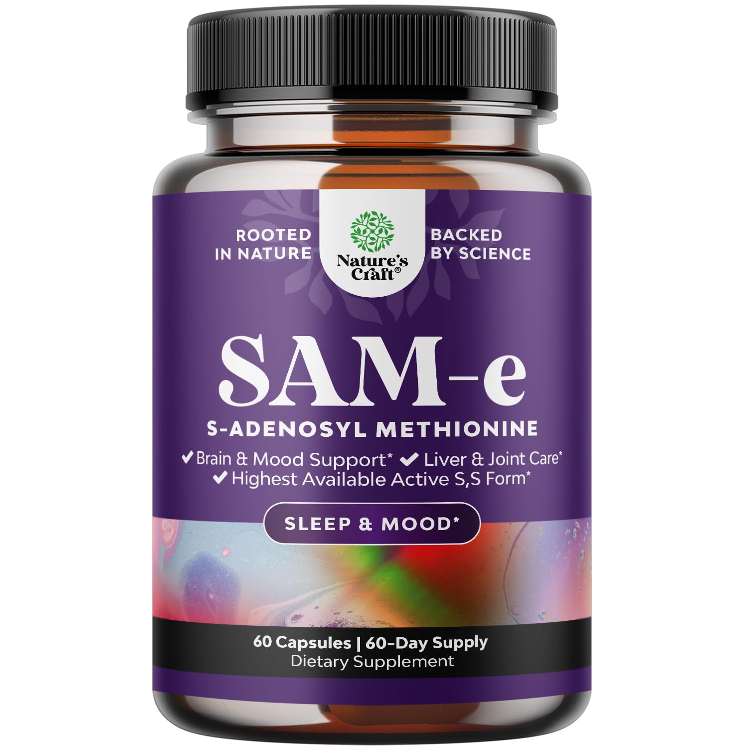 Sam-E 200mg Mood Support Supplement - S-Adenosyl Methionine Sam-E Supplement for Natural Relaxing Mood Boost Brain Support and Liver Detox Cleanse - Vegan Non-GMO and Gluten Free - 60 Count Natures CraftBuy Supplements Australia