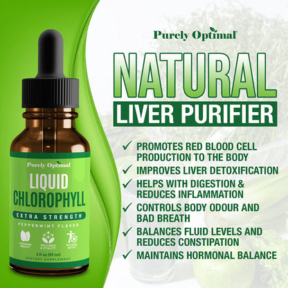 Premium Chlorophyll Liquid Drops - 100% Natural & Gluten Free Liquid Chlorophyll Purely OptimalBuy Supplements Australia