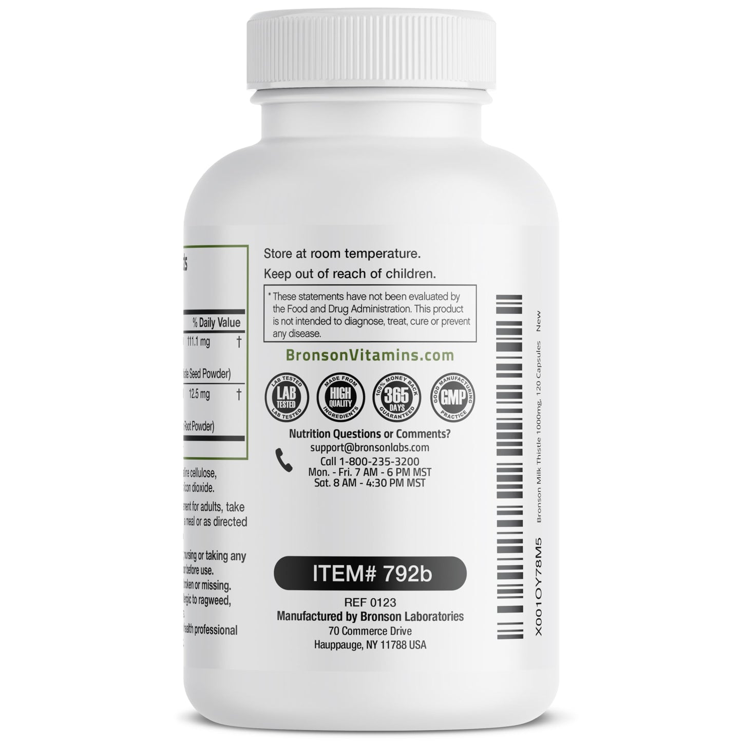 Bronson Milk Thistle Silymarin Marianum & Dandelion Root Liver Health Support BronsonBuy Supplements Australia