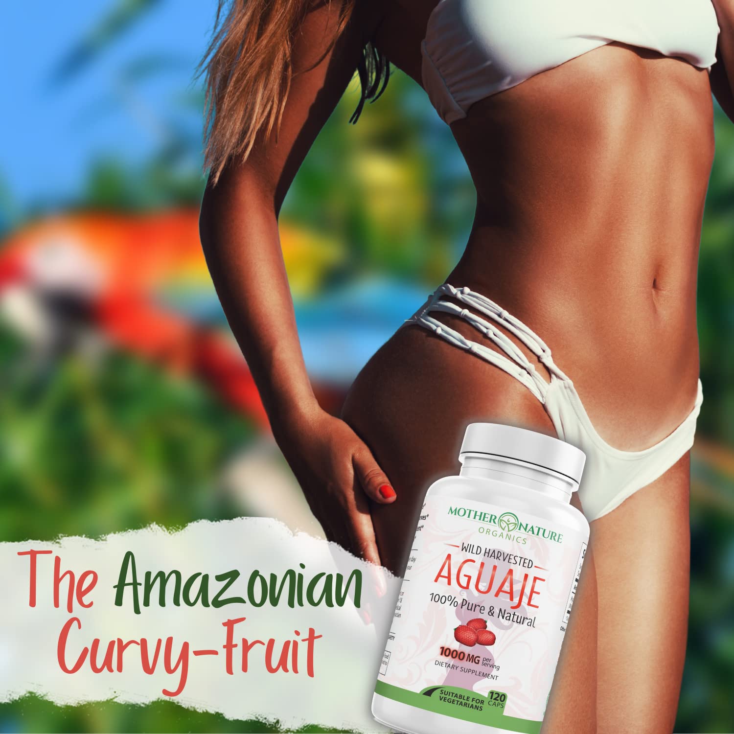 Mother Nature Aguaje Curves Capsules for Women, 1000mg (120ct), Natural & Sustainably Sourced Aguaje Fruit from Peru for Female Health, Hormone Balance, Curve Enhancer, Vegan, Non-GMO & Gluten-Free Mother Nature Organics Superfoods for Organic LivingBuy Supplements Australia
