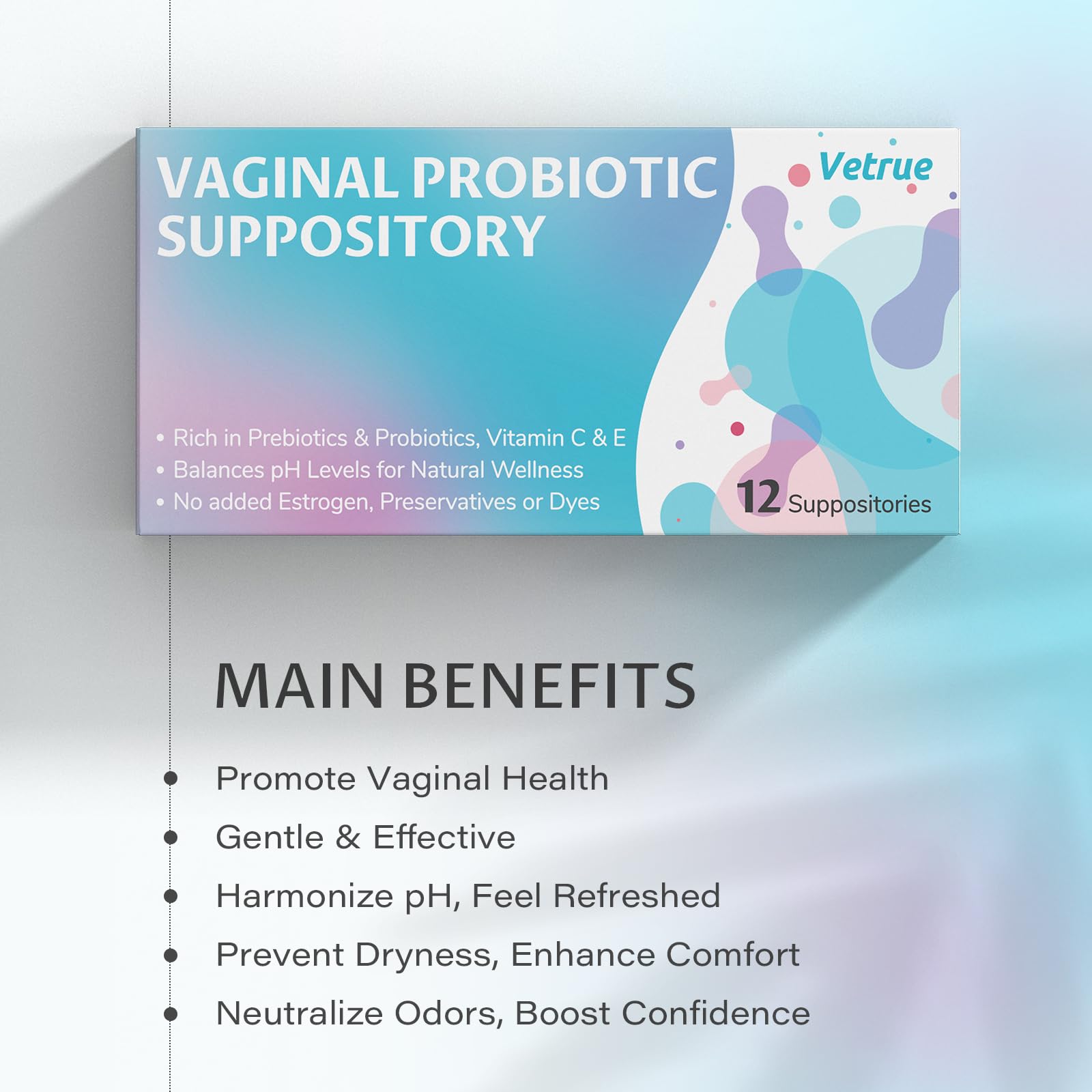 vetrue Vaginal Probiotic Suppository, Feminine Health for Comfort, pH Balance, Odor Control vetrueBuy Supplements Australia