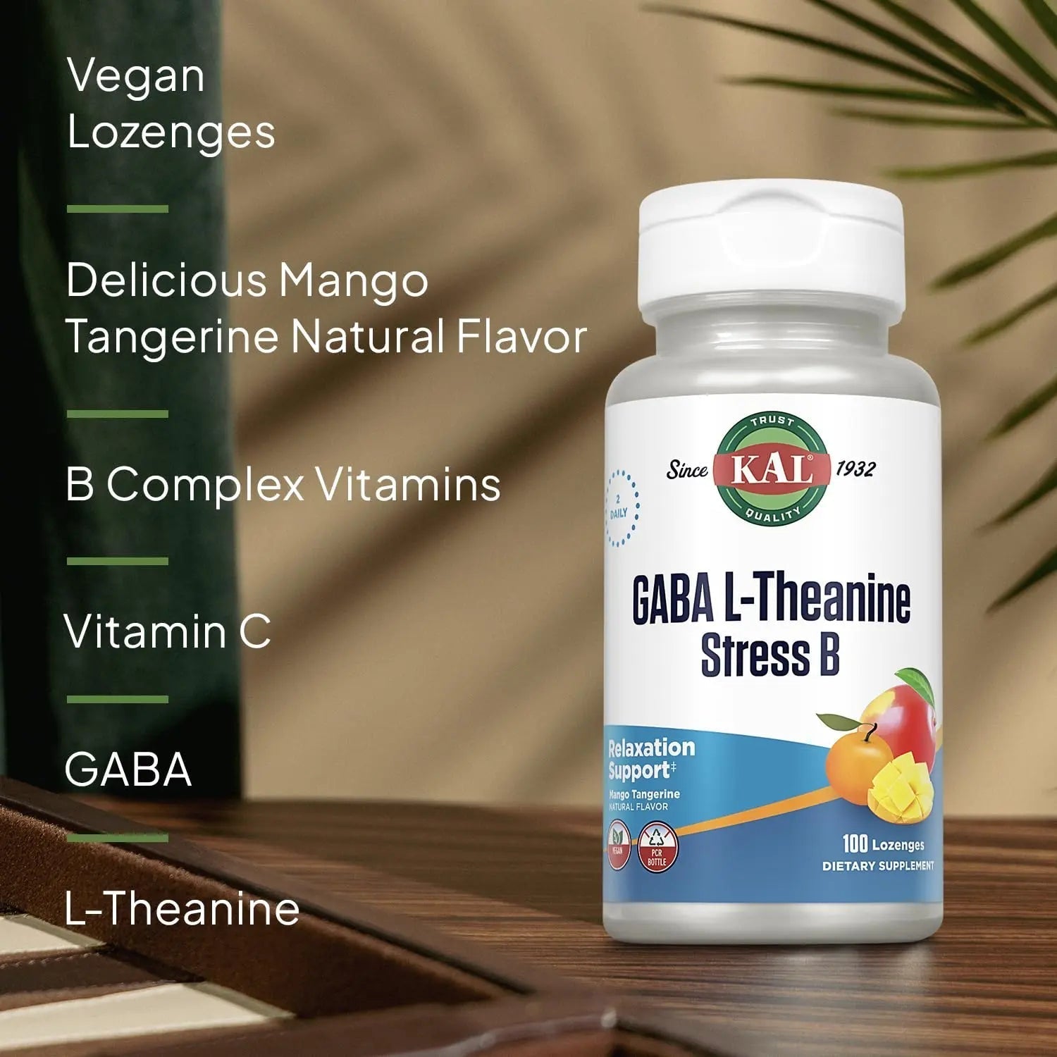 KAL GABA L-Theanine Stress B Lozenge, B Complex Vitamin Supplement, Healthy Relaxation, Mood & Focus Support KALBuy Supplements Australia