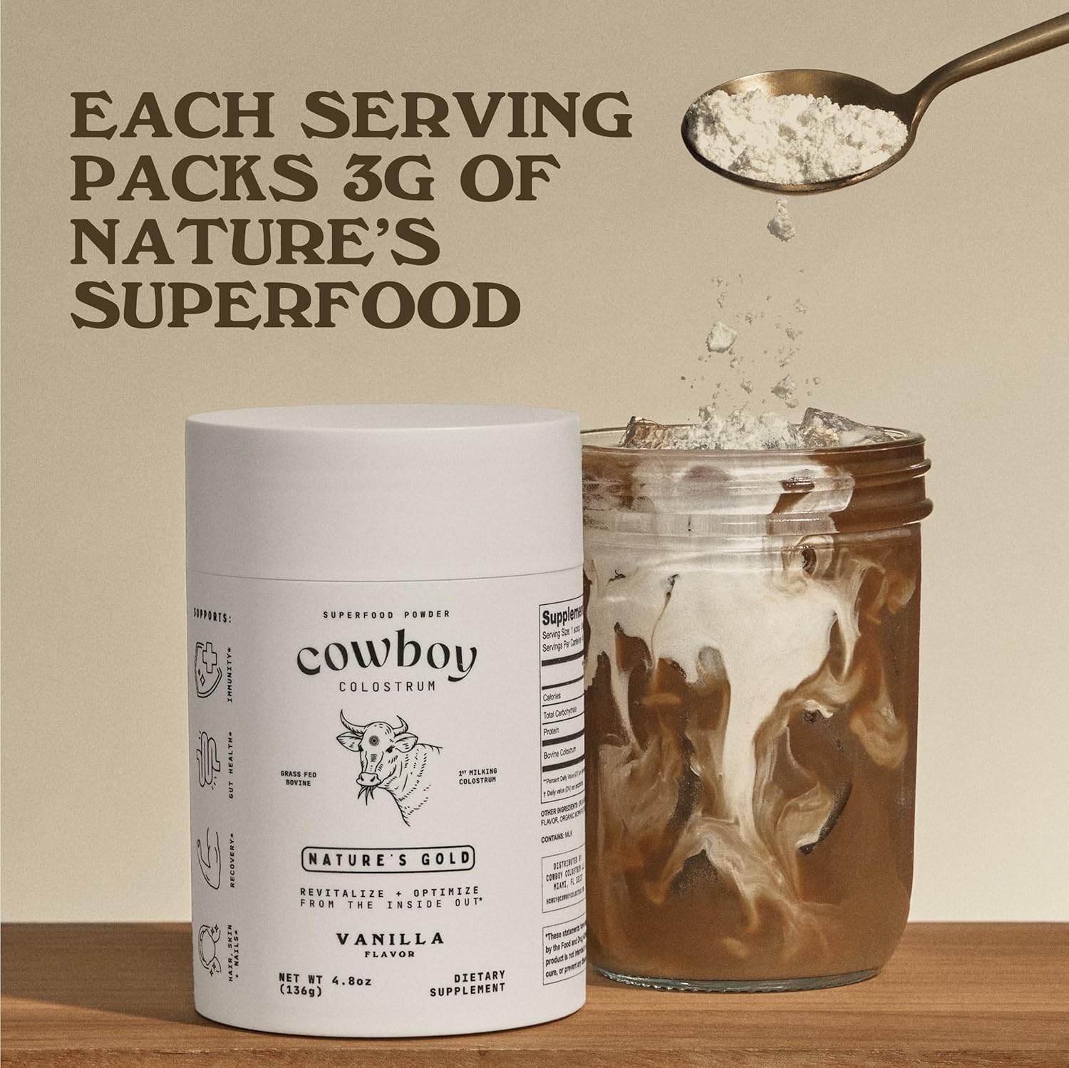 COWBOY COLOSTRUM Powder Travel Packs - Bovine Colostrum Powder - First Day Milking Whole Colostrum - Grass Fed Colostrum Supplement for Gut Health, Immunity, Skin & Hair (Unflavored, 30 Servings) COWBOY COLOSTRUMBuy Supplements Australia