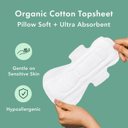 Rael Pads for Women, Organic Cotton Cover - Period Pads with Wings, Sanitary Napkins, Heavy RaelBuy Supplements Australia