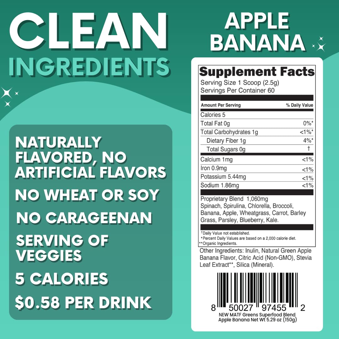 Green Superfood Powder for Digestion & Gut Health - Keto Friendly Superfood Greens Blend Powder for Immune Support - Powdered Greens Supplement for Immune Boost - Apple Banana Flavor My Adventure to FitBuy Supplements Australia