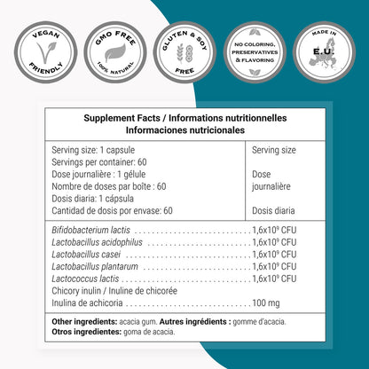 Supersmart - Probio Forte 8 Billion CFU per Capsule (Advanced Formula) - Daily Probiotics Supplement for Women & Men | Non-GMO & Gluten-Free - 60 DR Caps SupersmartBuy Supplements Australia