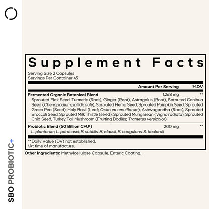 Codeage SBO Probiotics, 50 Billion CFUs Per Serving, Multi Strain Soil Based Organisms Blend and Organic Fermented Botanical Blend, Shelf-Stable, 90 Capsules CodeageBuy Supplements Australia