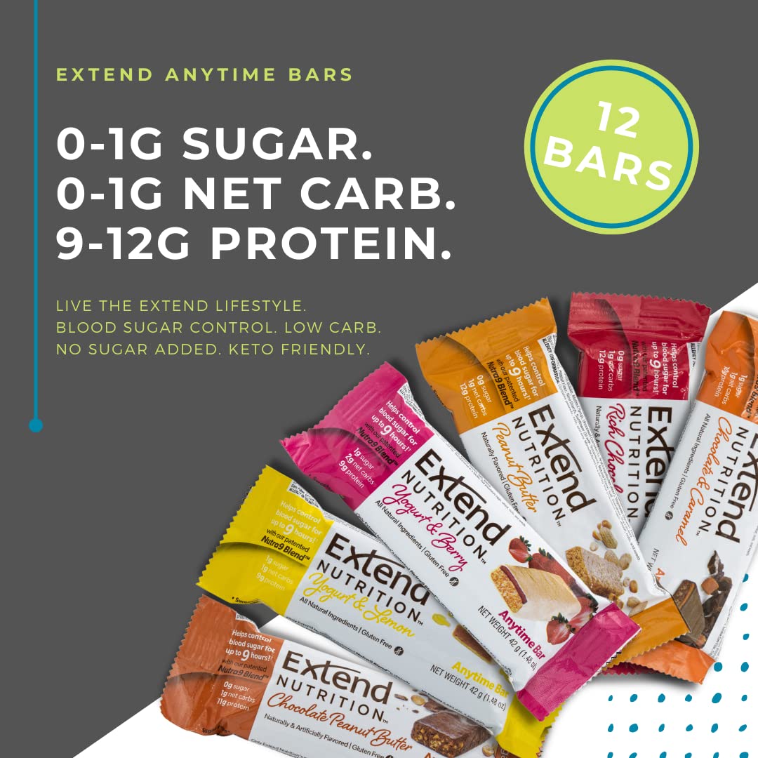 Extend Nutrition Diabetic Snacks for Sugar Control, Low Carb, Low Sugar, Low Calorie Snacks Extend BarBuy Supplements Australia