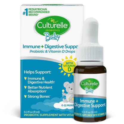 Culturelle Kids Complete Multivitamin + Probiotic Chewables, 50 Count Baby Immune & Digestive Support Probiotic + Vitamin D Drops, 30 Day Supply CulturelleBuy Supplements Australia
