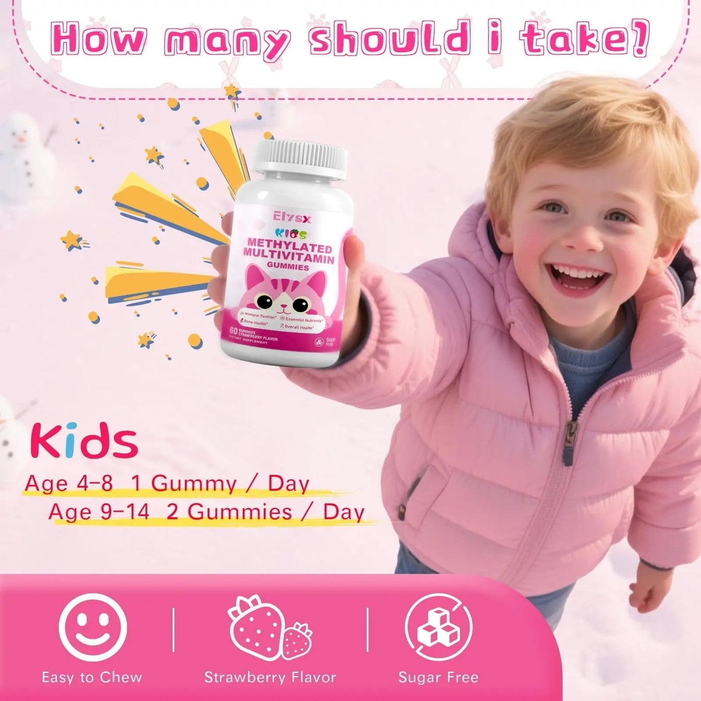 Elysx Kids Methylated Multivitamin Chewable & Liposomal Magnesium Glycinate 400mg Gummies, Immune & Brain, Muscle & Relax ElysxBuy Supplements Australia