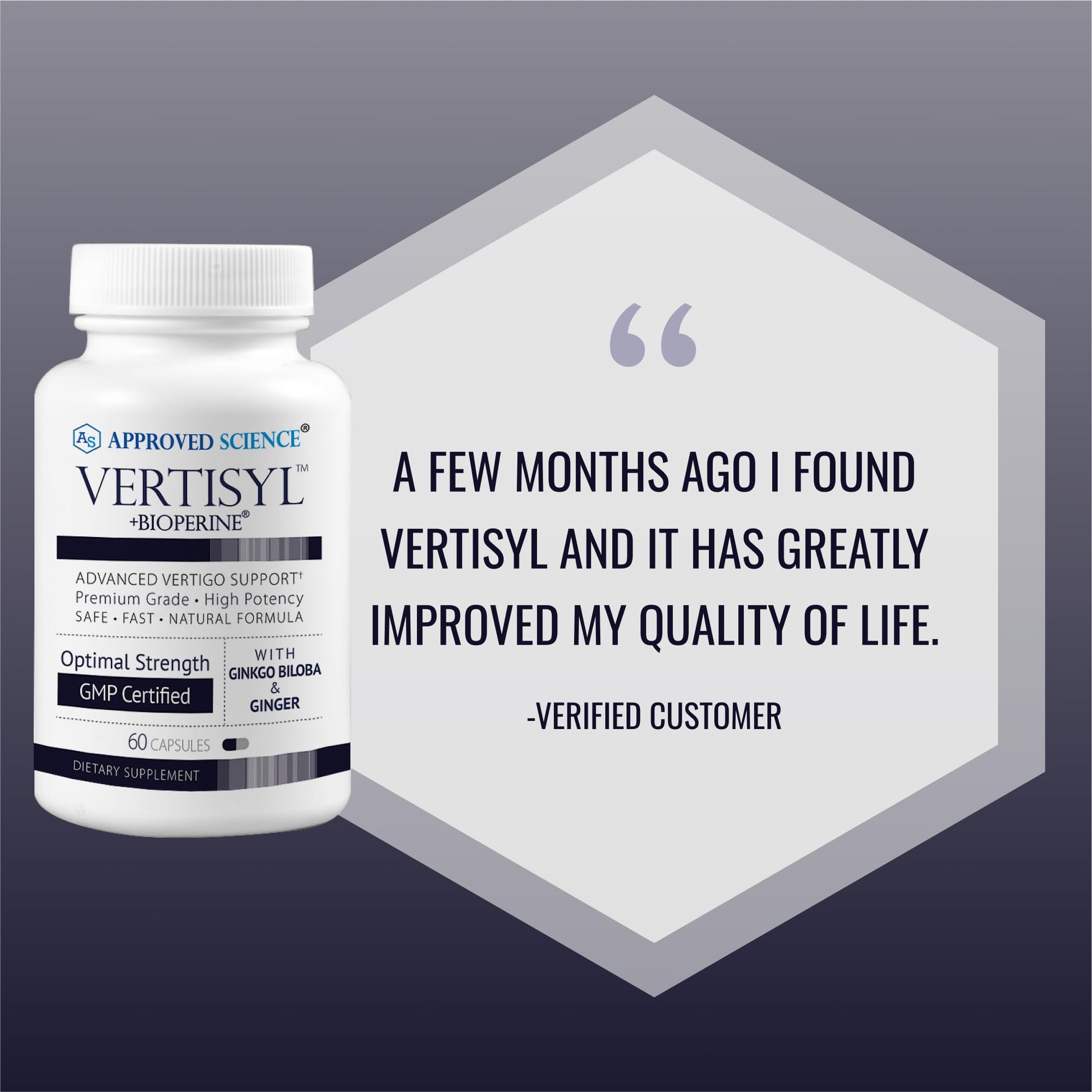 Approved Science VertiSyl - Ginkgo Biloba, Ginger, Vitamin D3, BioPerine - 60 Capsules - 1 Month Supply Approved ScienceBuy Supplements Australia