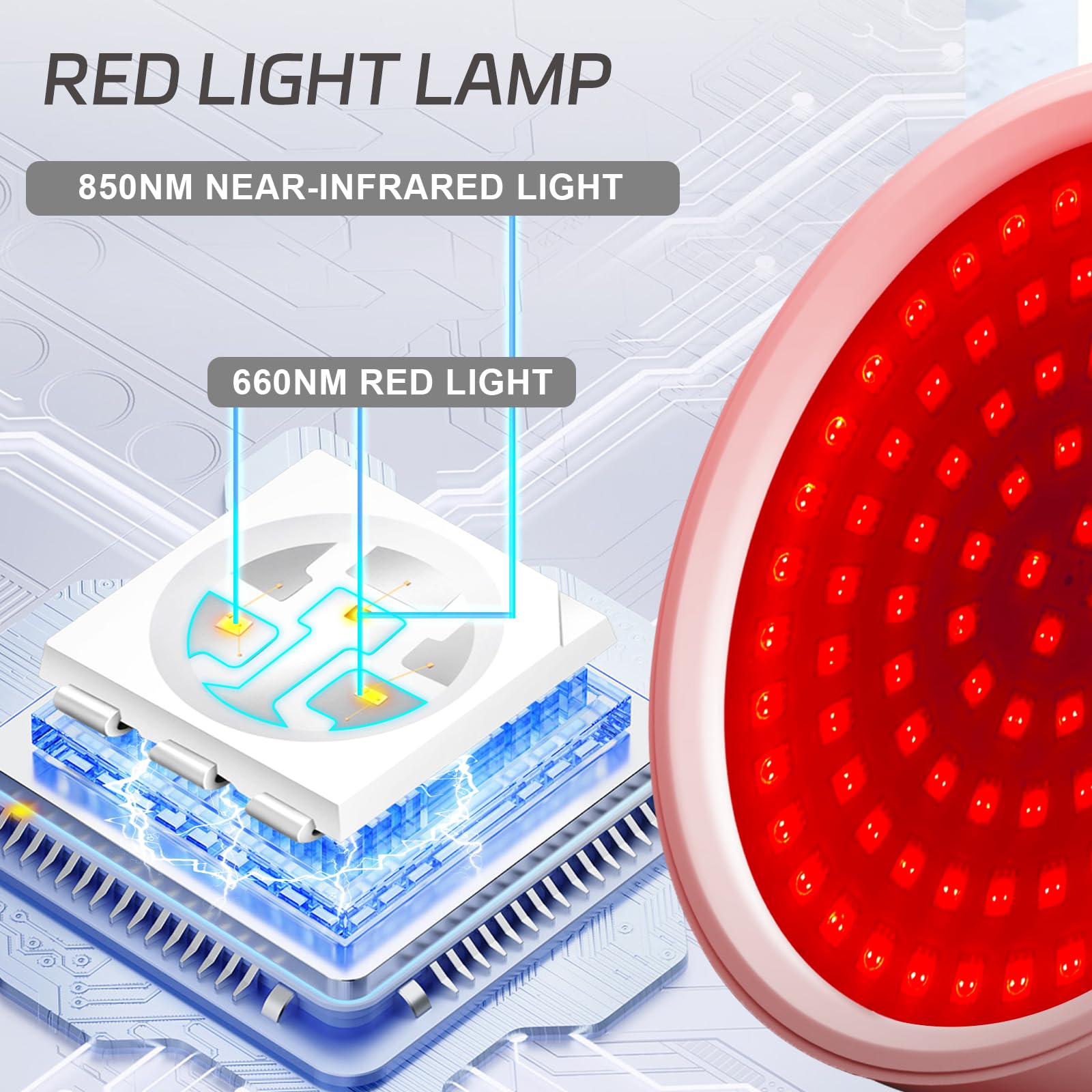 Red Light Lamp with Base, 660nm Red Light & 850nm Near Infrared Red Light Lamp with Timer DevowellteBuy Supplements Australia