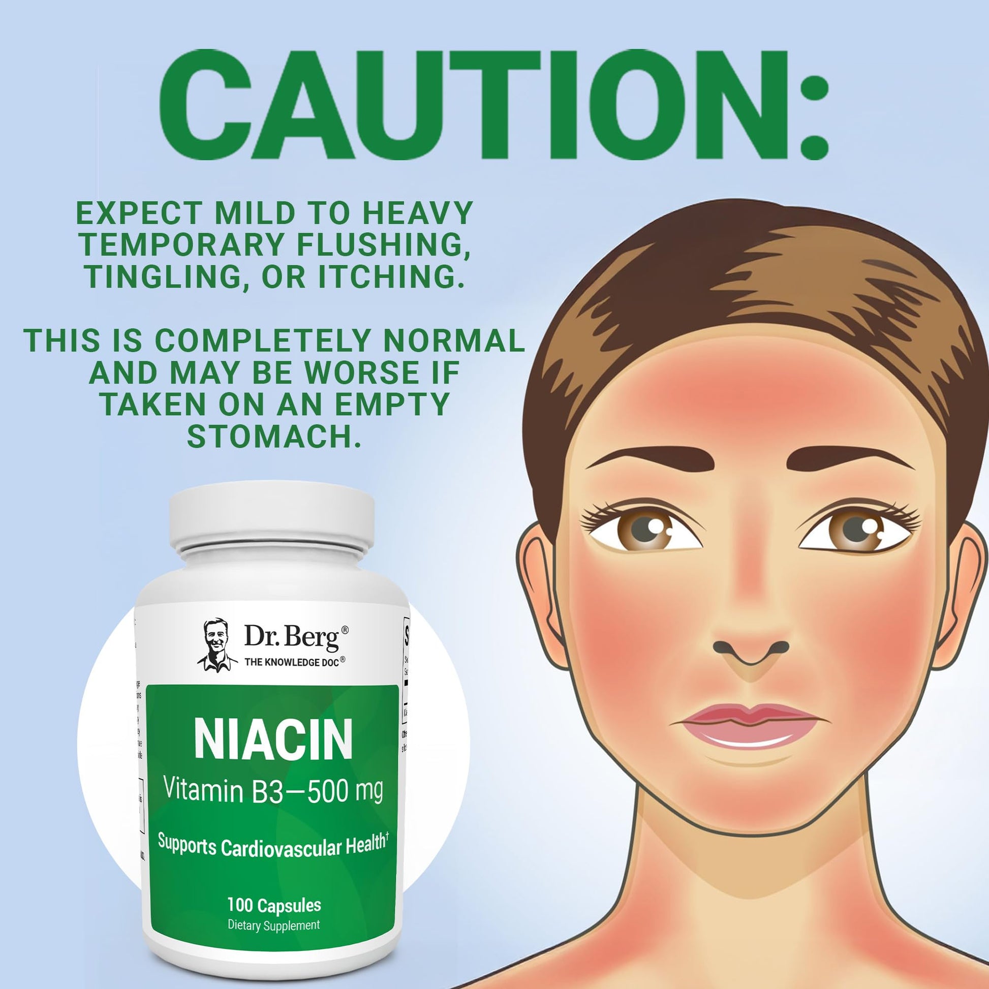 Dr. Berg Highly-Potent Niacin 500 mg – Now Only 125 mg per Capsule for Niacin Flush Tolerance Building – Gradually Increase to 500mg a Day – Vitamin B3 for Heart, Brain & Energy Support – 100 Capsules Dr. Berg NutritionalsBuy Supplements Australia