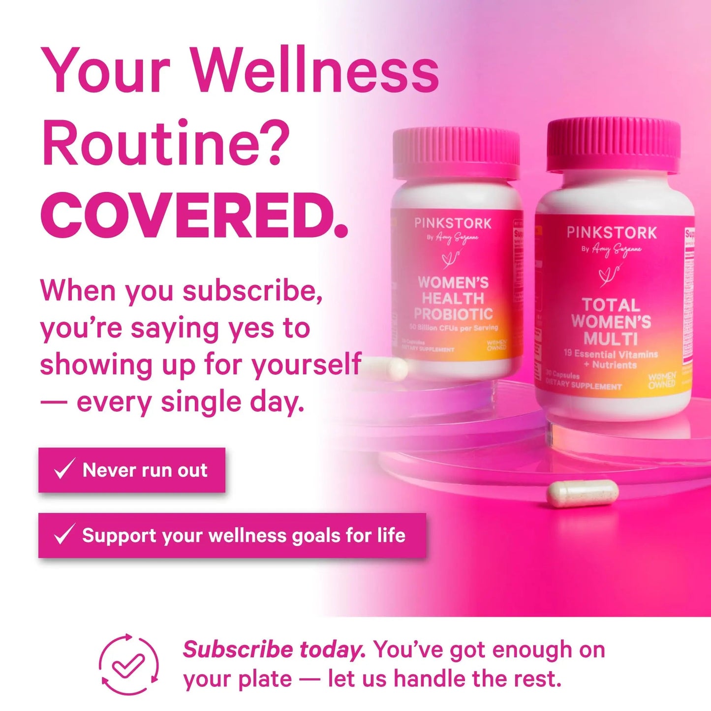 Pink Stork Total Women's Multivitamin - 19 Essential Vitamins for Women & Nutrients – Energy, Metabolism, Hormone, Immune & Mood Support Pink StorkBuy Supplements Australia