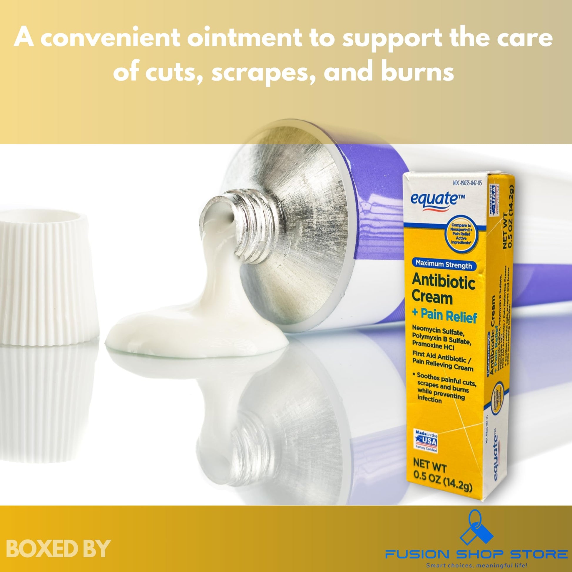 Triple Antibiotic Ointment- Maximum Strength with Topical Analgesic, 0.5 oz (Pack of 1), Boxed by Fusion Shop Store FUSION SHOP STORE Smart choices, meaningful life!Buy Supplements Australia