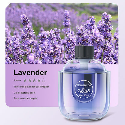 Mini Essential Oil Diffuser, Ultrasonic Mist Air Fresheners for Home with 80 ml Lavender Essential Oils DIUFJAGBuy Supplements Australia