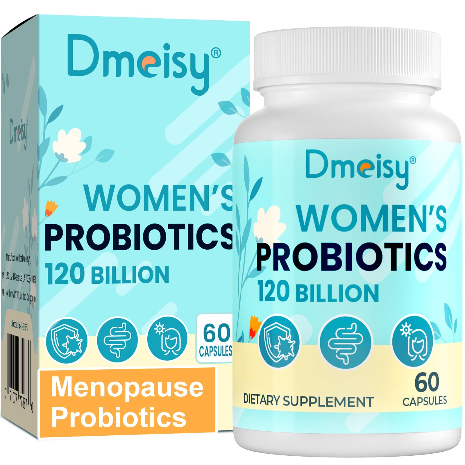 Dmeisy 120 Billion CFU Probiotic - Menopause Support Probiotics for Women, Natural Menopause