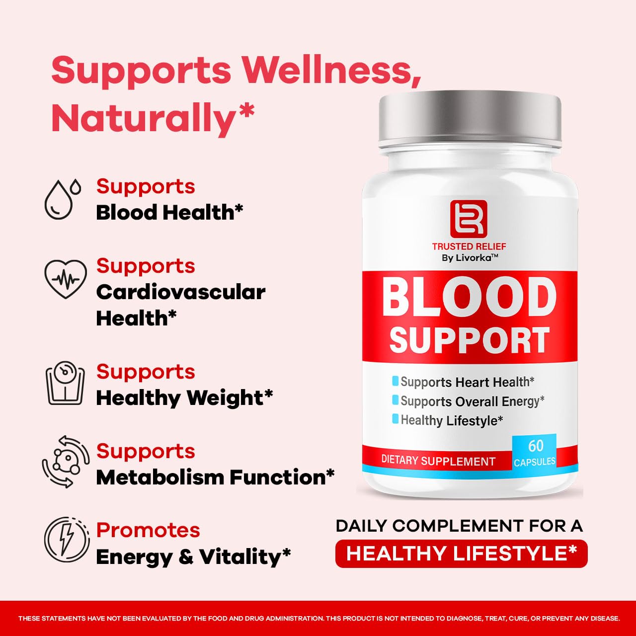 (2 Pack) Trusted Relief Blood Support Capsules - Official TrustedRelief Blood Support Vitamin Pills, Natural Trusted Relief Advanced Premium Formula Wellness & Overal Health, 120 Capsules For 2 Months LIVORKABuy Supplements Australia