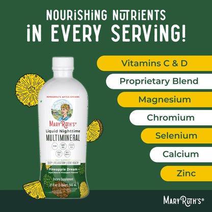 MaryRuth's Multivitamin Gummies for Women (Strawberry) & Liquid Nighttime Multimineral (Pineapple) | Clean Label Project Verified MARYRUTH'S